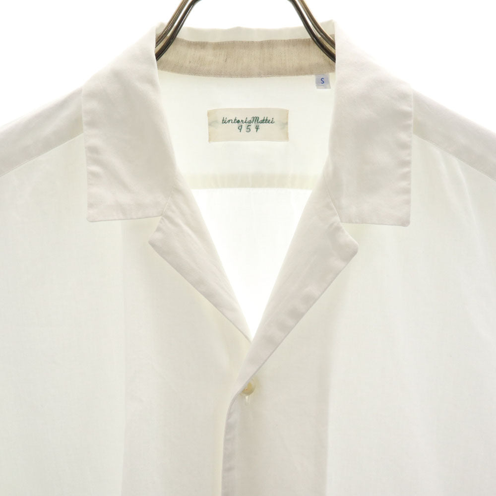 ティントリアマッティ イタリア製 半袖 オープンカラーシャツ S ホワイト TINTORIA MATTEI 954 メンズ
