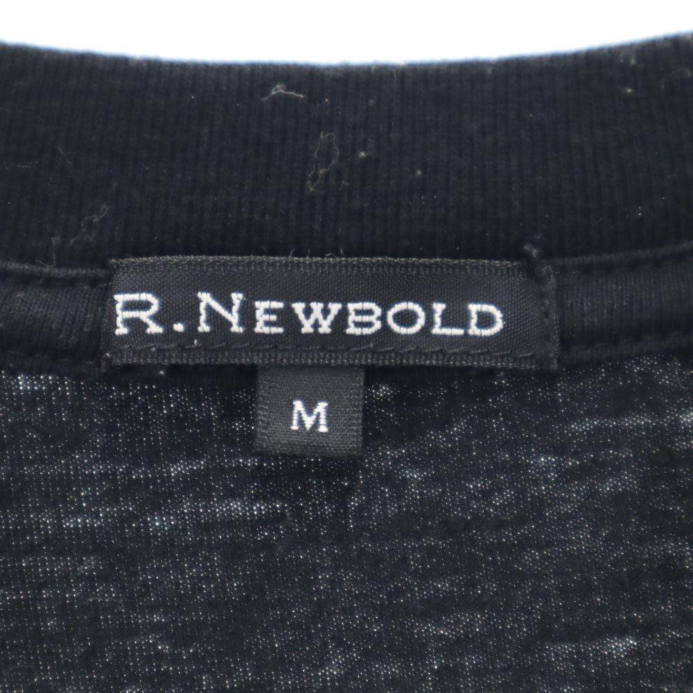 アールニューボールド フロッキープリント 半袖 Tシャツ M ブラック R.NEWBOLD メンズ