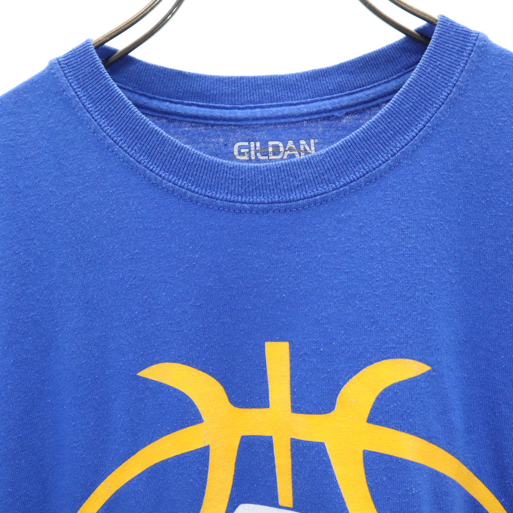 ギルダン 両面プリント バスケットボール 半袖 Tシャツ M ブルー GILDAN メンズ