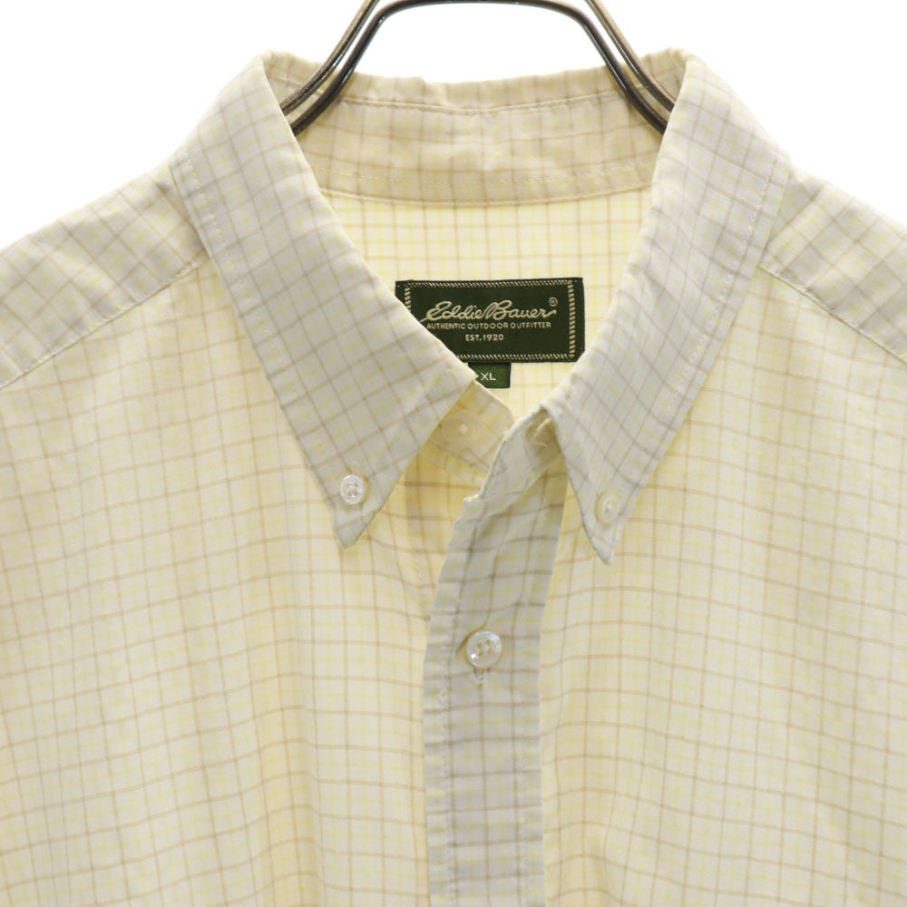 エディーバウアー アウトドア チェック柄 半袖 ボタンダウンシャツ XL ホワイト 他 Eddie Bauer メンズ