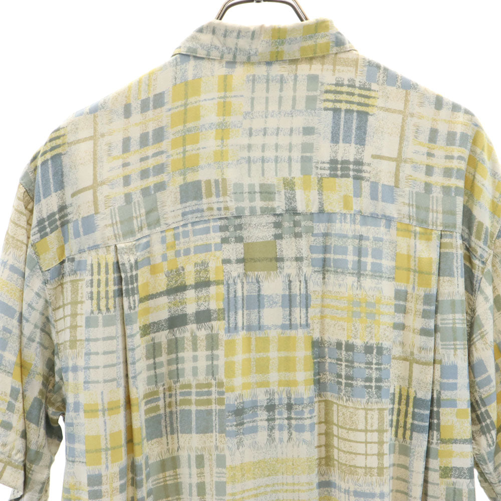 ユニクロ オールド チェック柄 半袖 シャツ M グレージュ他 UNIQLO メンズ