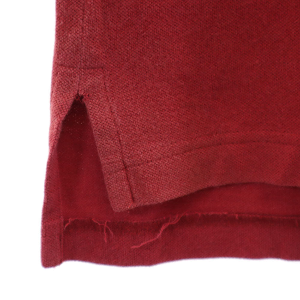 トミーヒルフィガー 90s オールド フラッグタグ 半袖 ポロシャツ M レッド系 TOMMY HILFIGER 鹿の子 メンズ