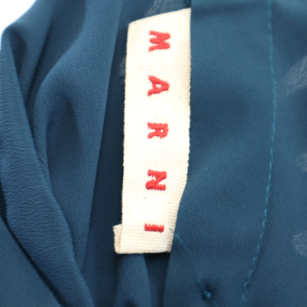 MARNI マルニ イタリア製 半袖 アシンメトリー ブラウス 38 青緑系 変形 メンズ