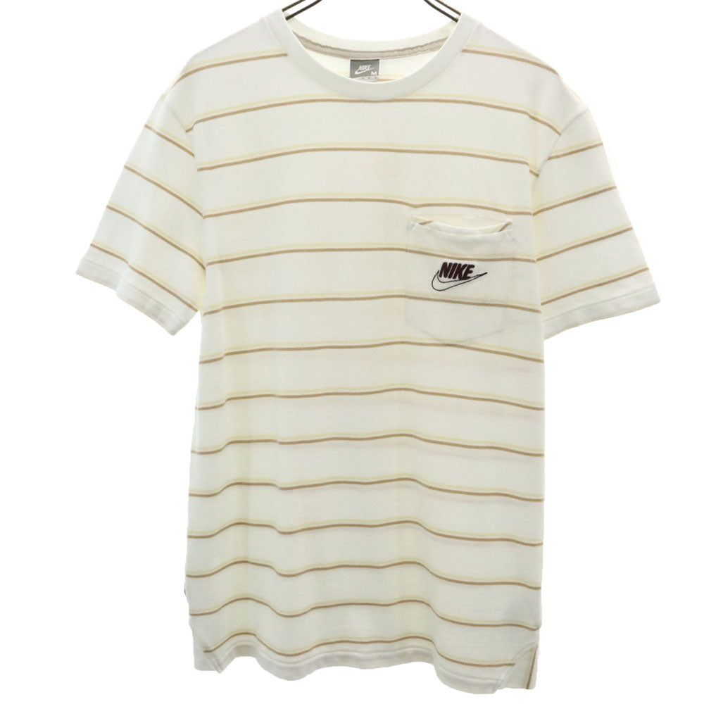 ナイキ ボーダー柄 半袖 鹿の子 Tシャツ M ホワイト NIKE メンズ
