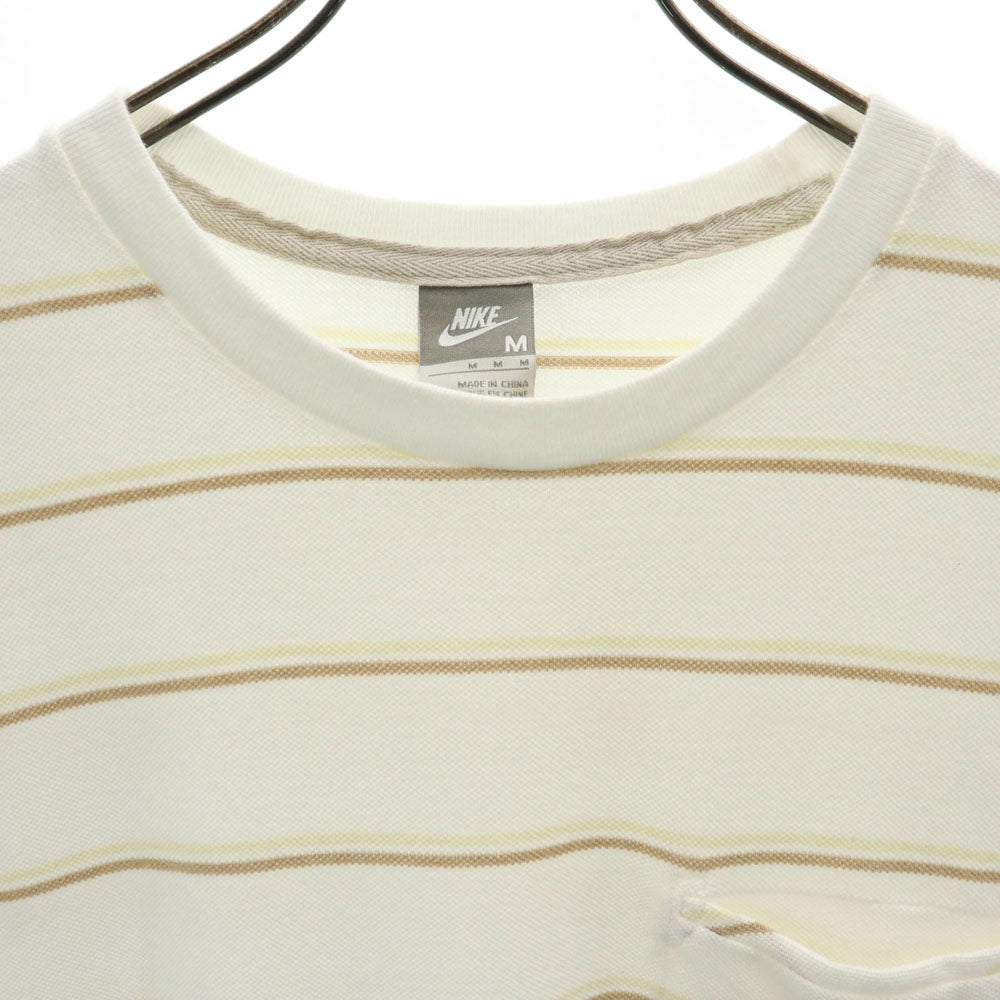 ナイキ ボーダー柄 半袖 鹿の子 Tシャツ M ホワイト NIKE メンズ
