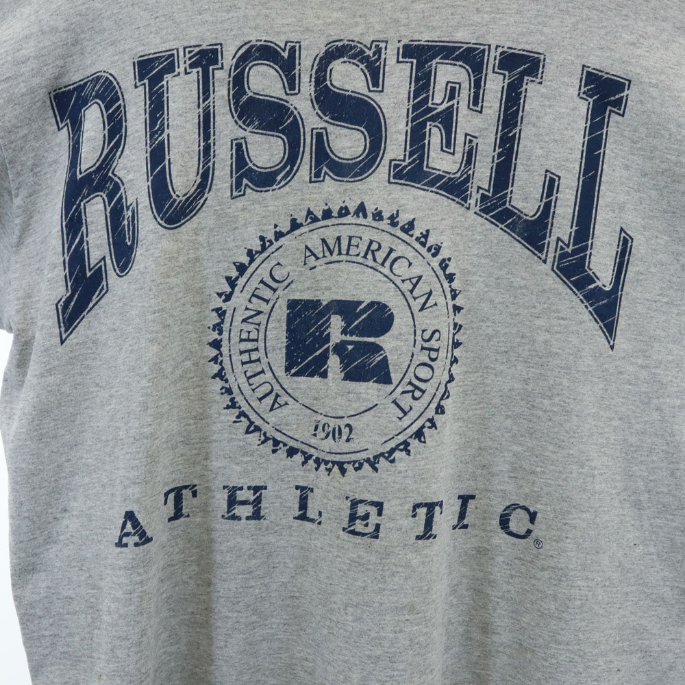 RUSSELL ATHLETIC ラッセルアスレチック 90s USA製 オールド プリント 半袖 Tシャツ L グレー メンズ