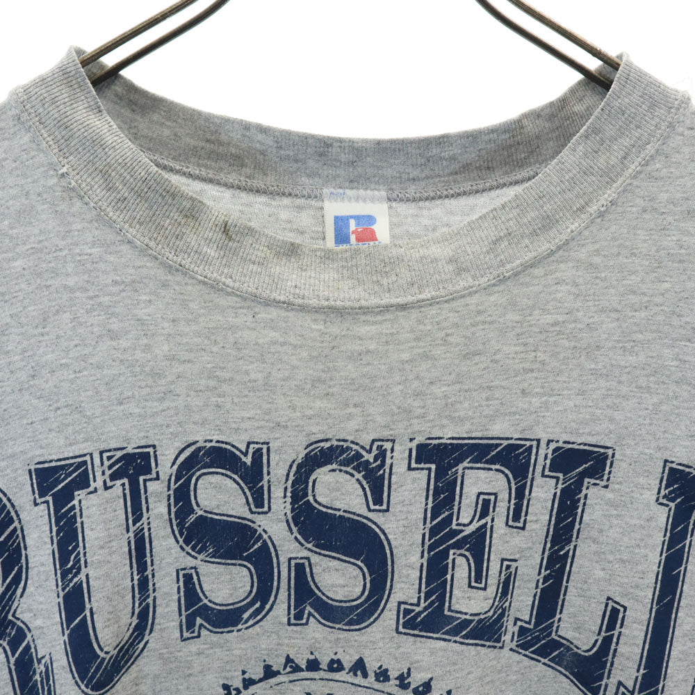 RUSSELL ATHLETIC ラッセルアスレチック 90s USA製 オールド プリント 半袖 Tシャツ L グレー メンズ