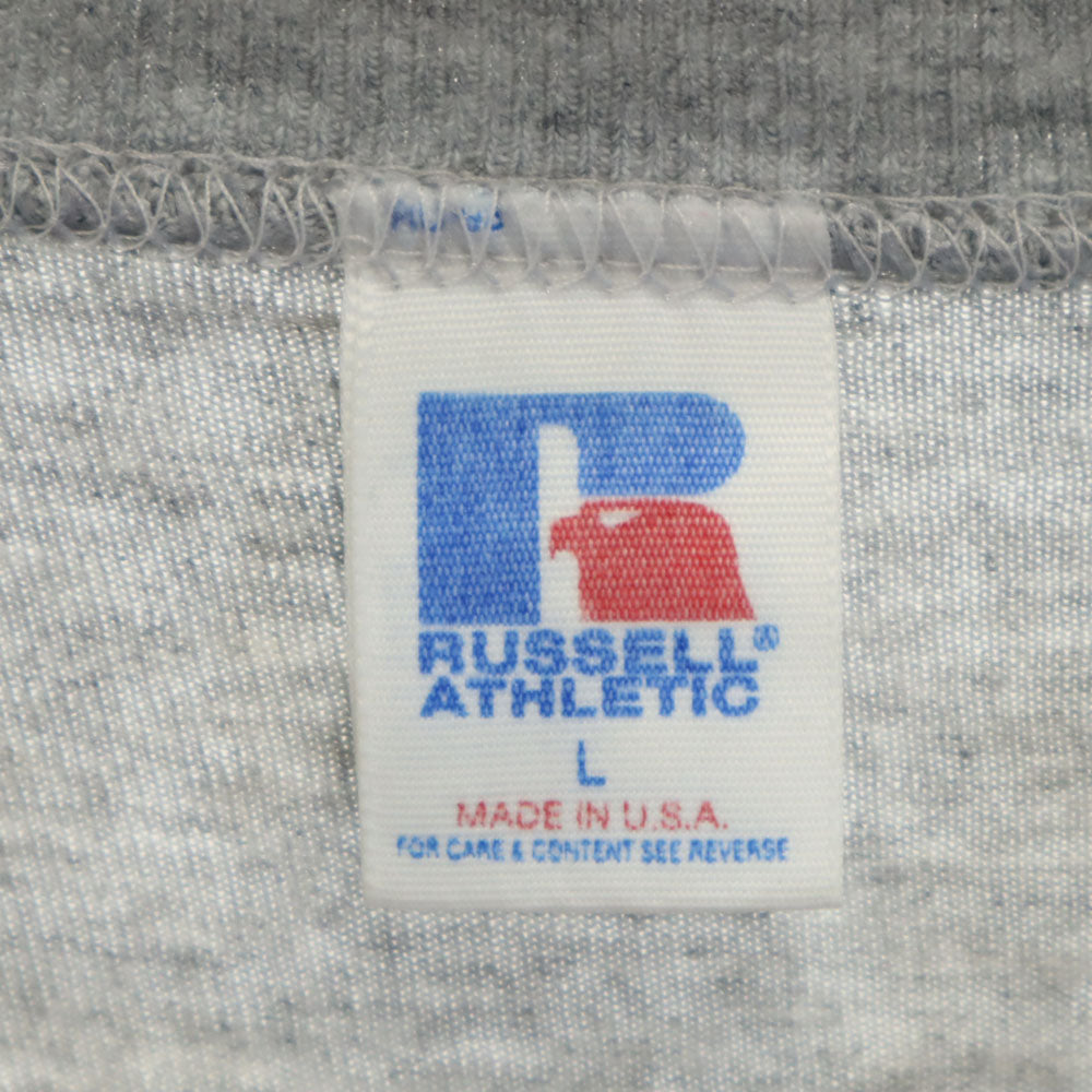 RUSSELL ATHLETIC ラッセルアスレチック 90s USA製 オールド プリント 半袖 Tシャツ L グレー メンズ