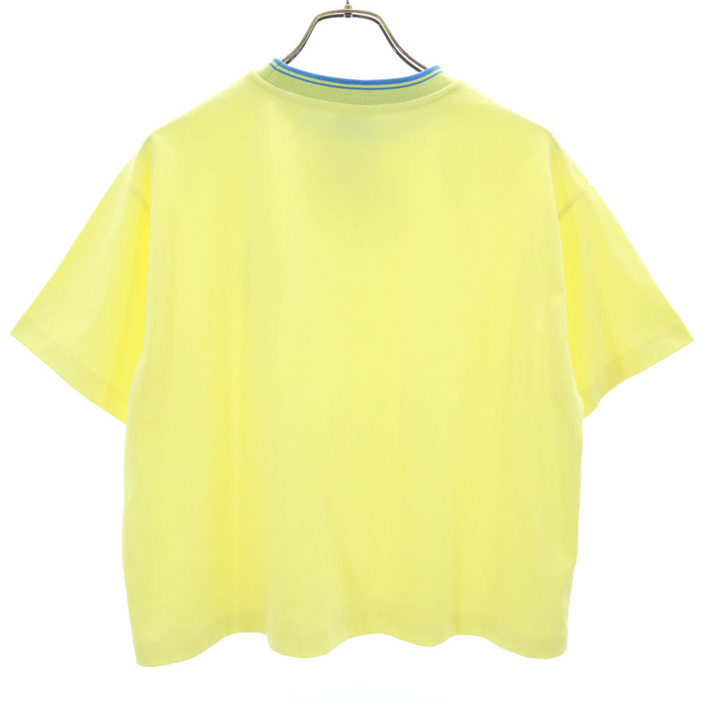 未使用 チャンピオン プリント 半袖 Tシャツ M イエロー×ブルー Champion タグ付き レディース