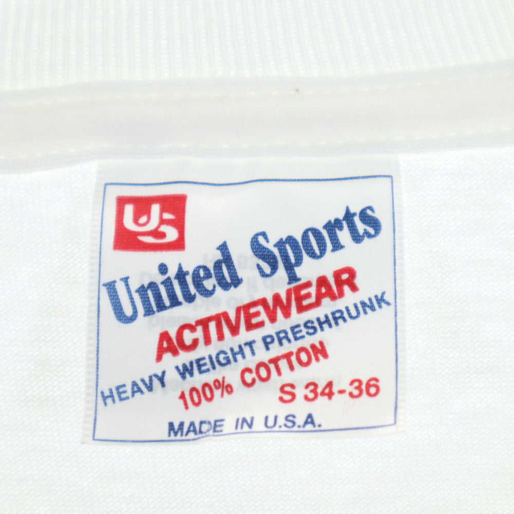 United Sports ユナイテッドスポーツ 90s USA製 オールド 半袖 シングルステッチ Tシャツ S ホワイト メンズ