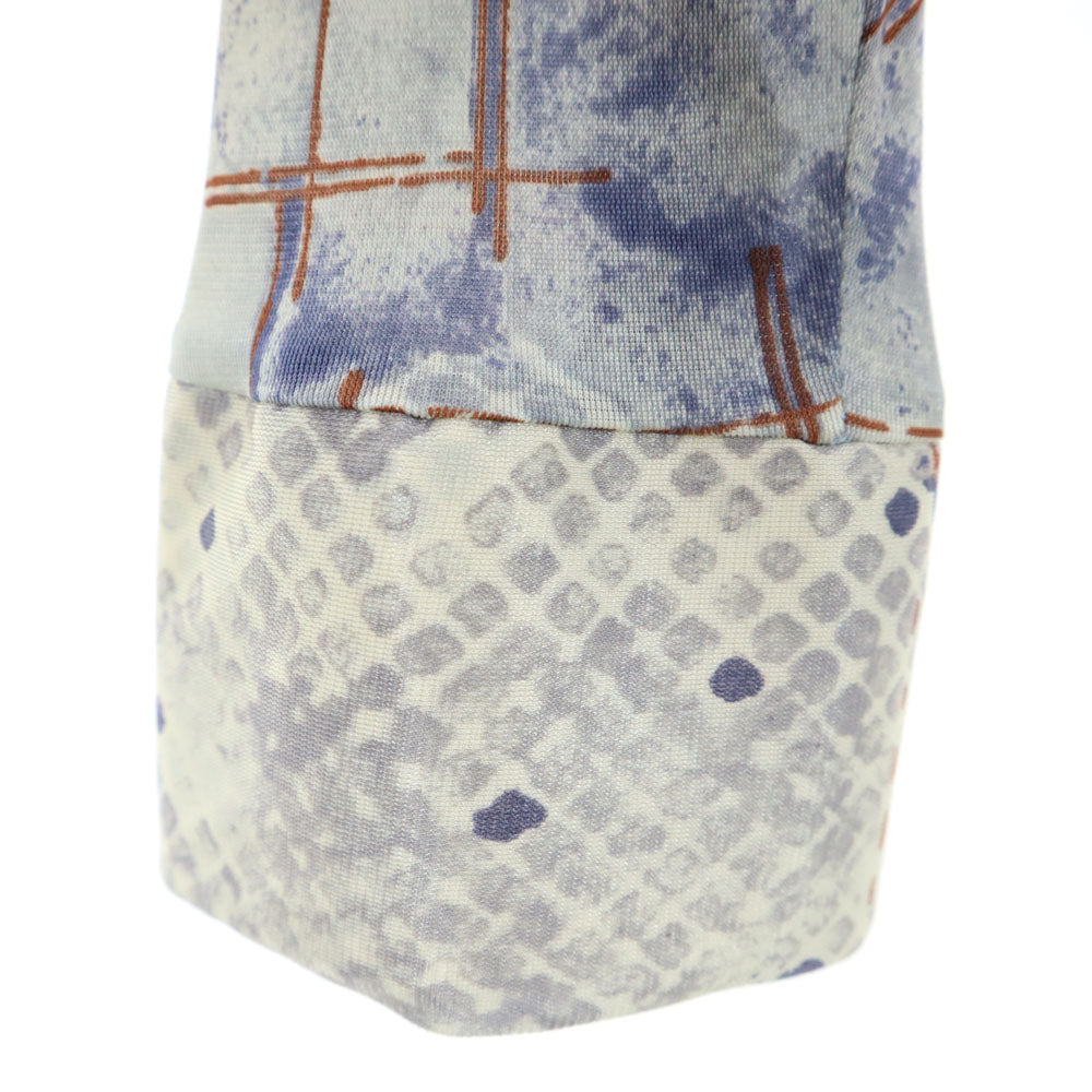 VINTAGE ヴィンテージ 70s 総柄 長袖 シャツ ネイビー系 メンズ