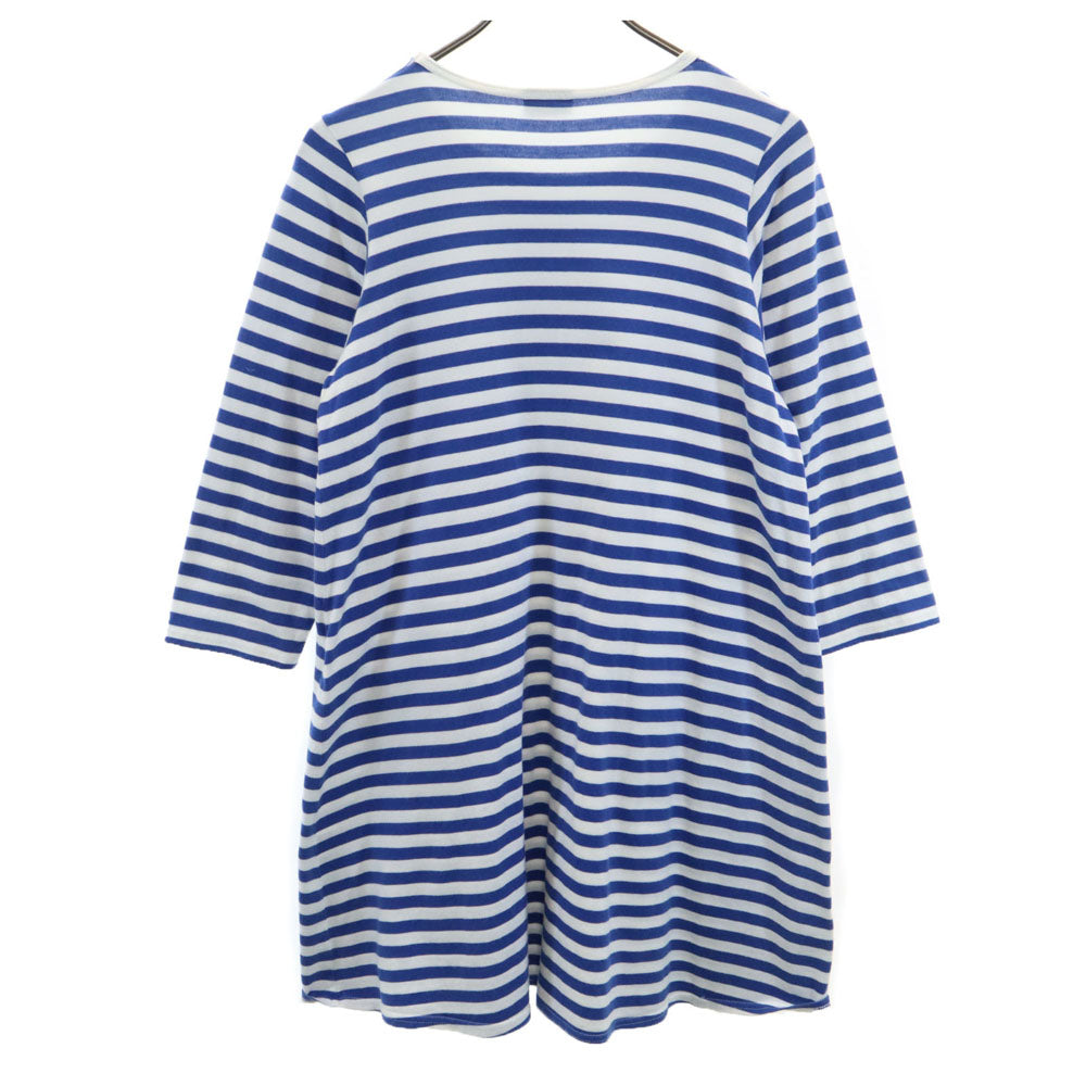 marimekko マリメッコ ボーダー柄 長袖 ワンピース 160 ブルー×ホワイト キッズ