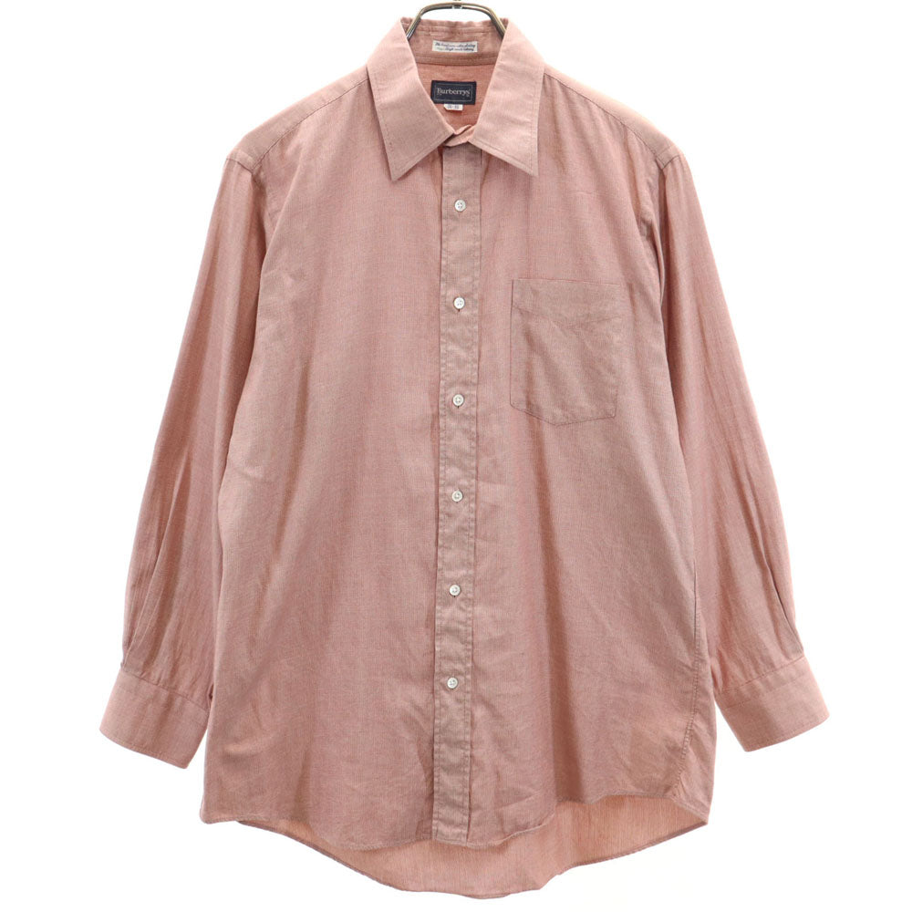 Burberrys バーバリーズ 90s 日本製 オールド 長袖 シャツ 39-80 ピンクブラウン系 メンズ