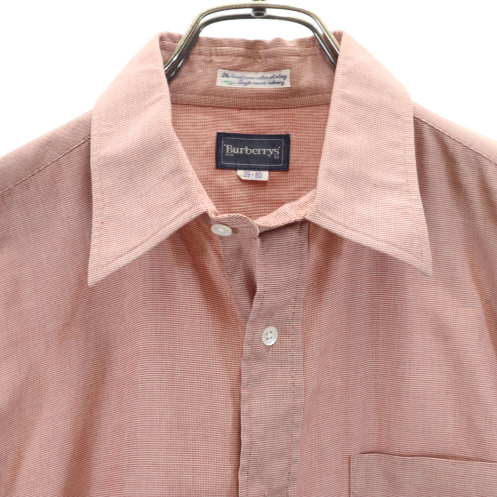 Burberrys バーバリーズ 90s 日本製 オールド 長袖 シャツ 39-80 ピンクブラウン系 メンズ