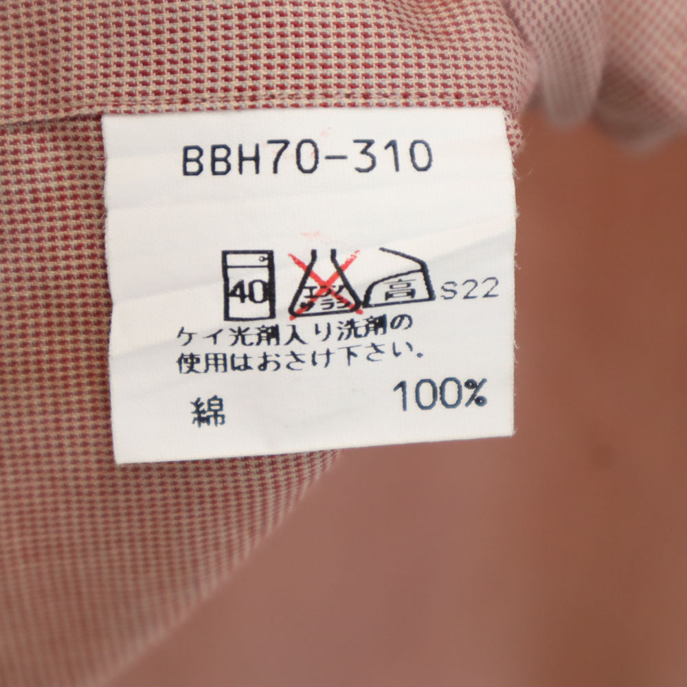 Burberrys バーバリーズ 90s 日本製 オールド 長袖 シャツ 39-80 ピンクブラウン系 メンズ