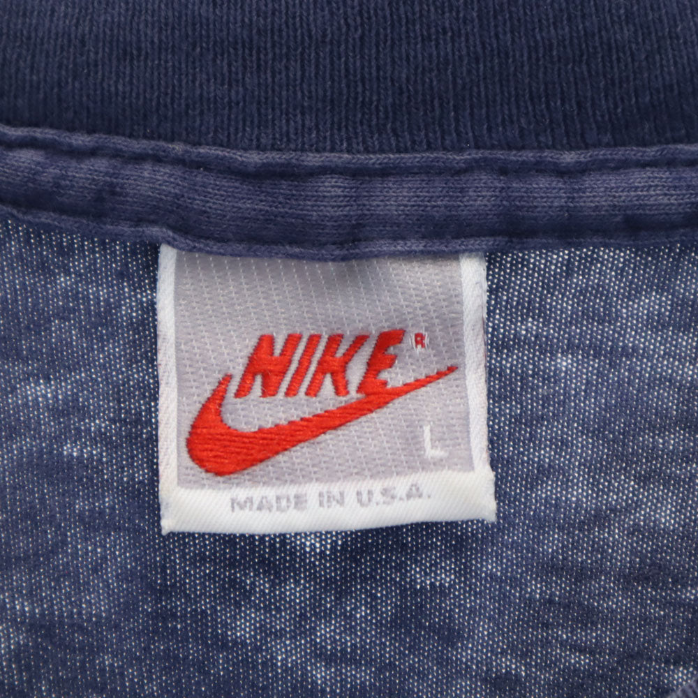ナイキ 90s USA製 オールド 半袖 シングルステッチ Tシャツ L ネイビー NIKE メンズ