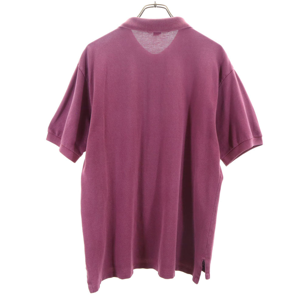 ポロバイラルフローレン 90s USA製 半袖 ポロシャツ M エンジ系 Polo by Ralph Lauren 鹿の子地 メンズ