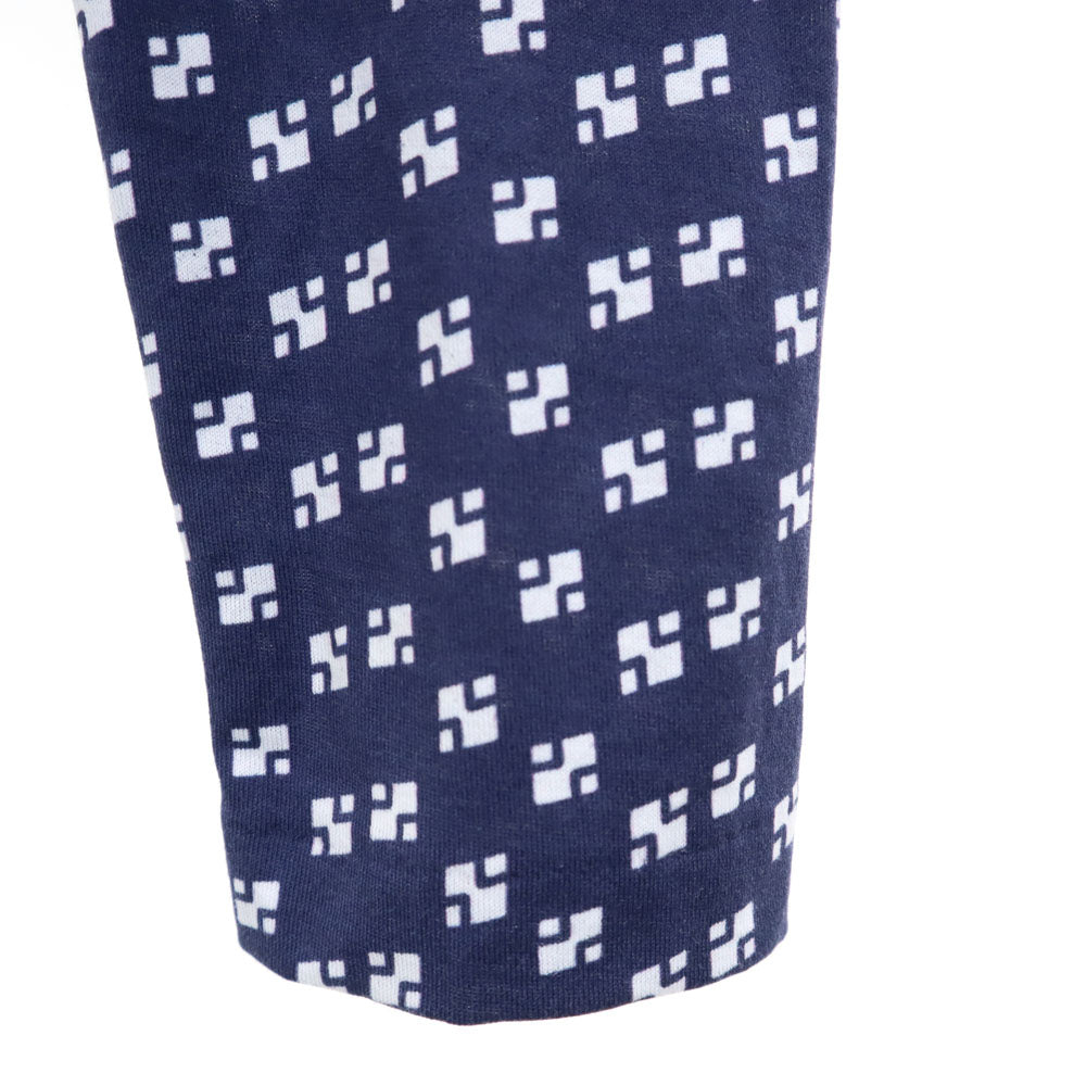 RALPH LAUREN ラルフローレン 総柄 長袖 Tシャツ XS ネイビー×ホワイト ロンT レディース