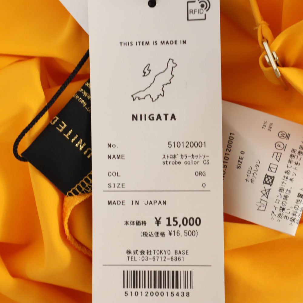 ユナイテッドトウキョウ 未使用 NIIGATA 日本製 長袖 ストロボカラー カットソー 0 オレンジ UNITED TOKYO タグ付き レディース