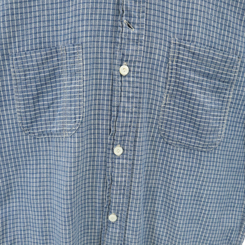 RRL ダブルアールエル チェック柄 長袖 隠し ボタンダウンシャツ XS ブルー系 メンズ
