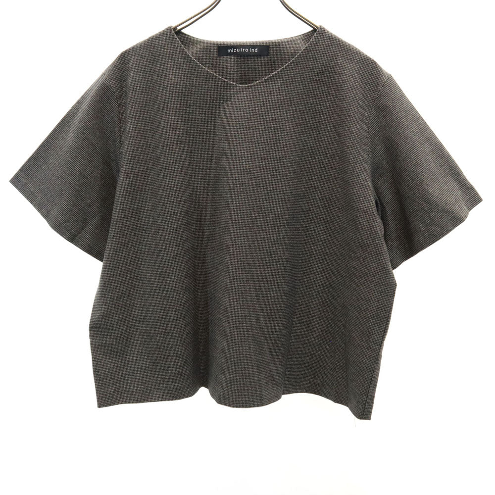 ミズイロインド 日本製 半袖 Tシャツ ブラウン mizuiro ind レディース