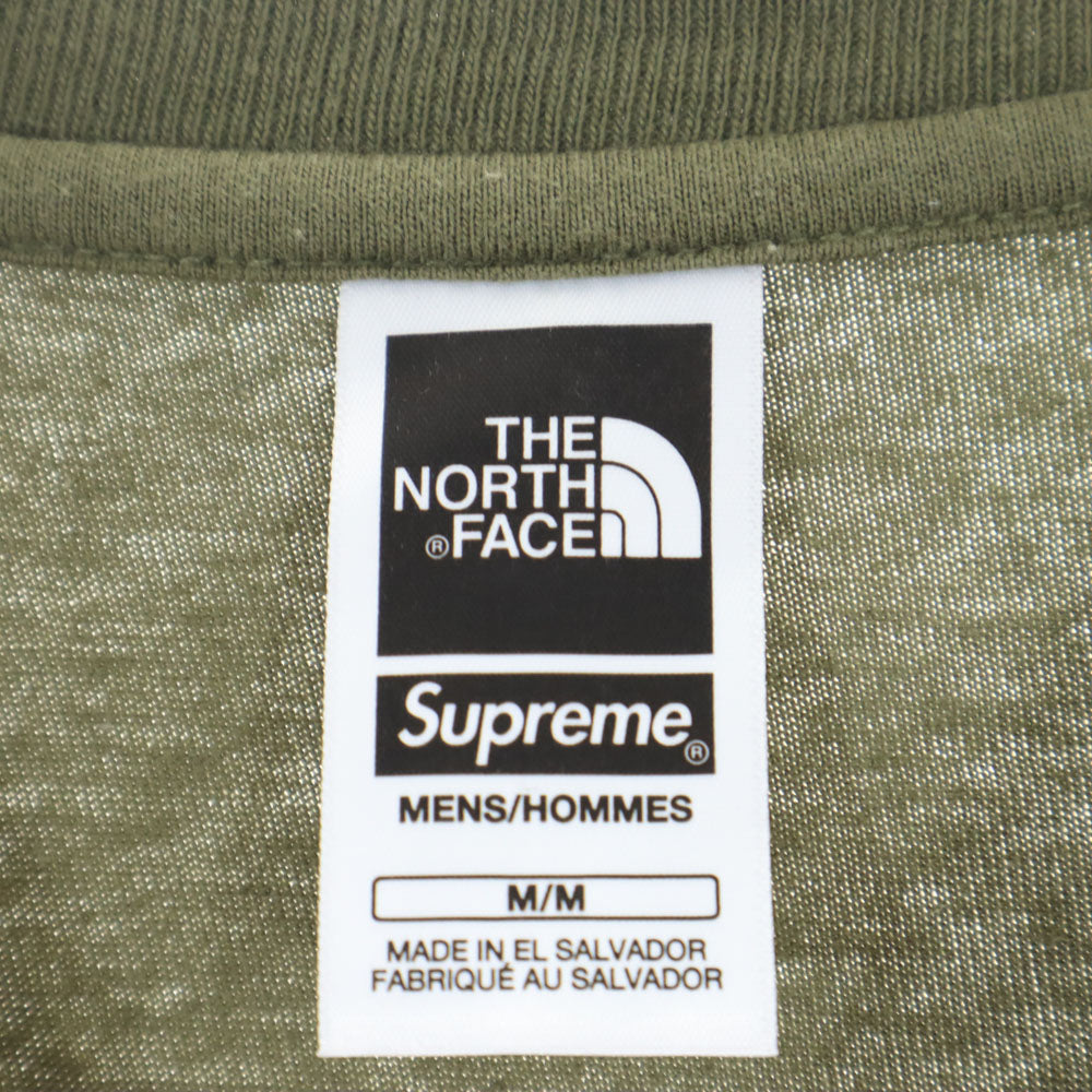 ノースフェイス シュプリーム コラボ NT023091 半袖 プリンティド ポケット Tシャツ M カーキ THE NORTH FACE x Supreme Printed Pocket Tee メンズ