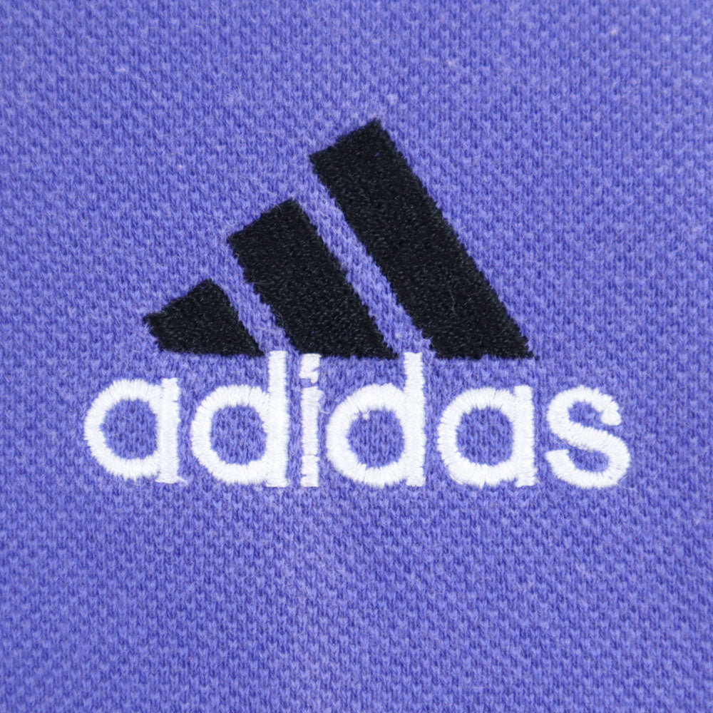 adidas アディダス 90s オールド 半袖 ポロシャツ L パープル 鹿の子 メンズ