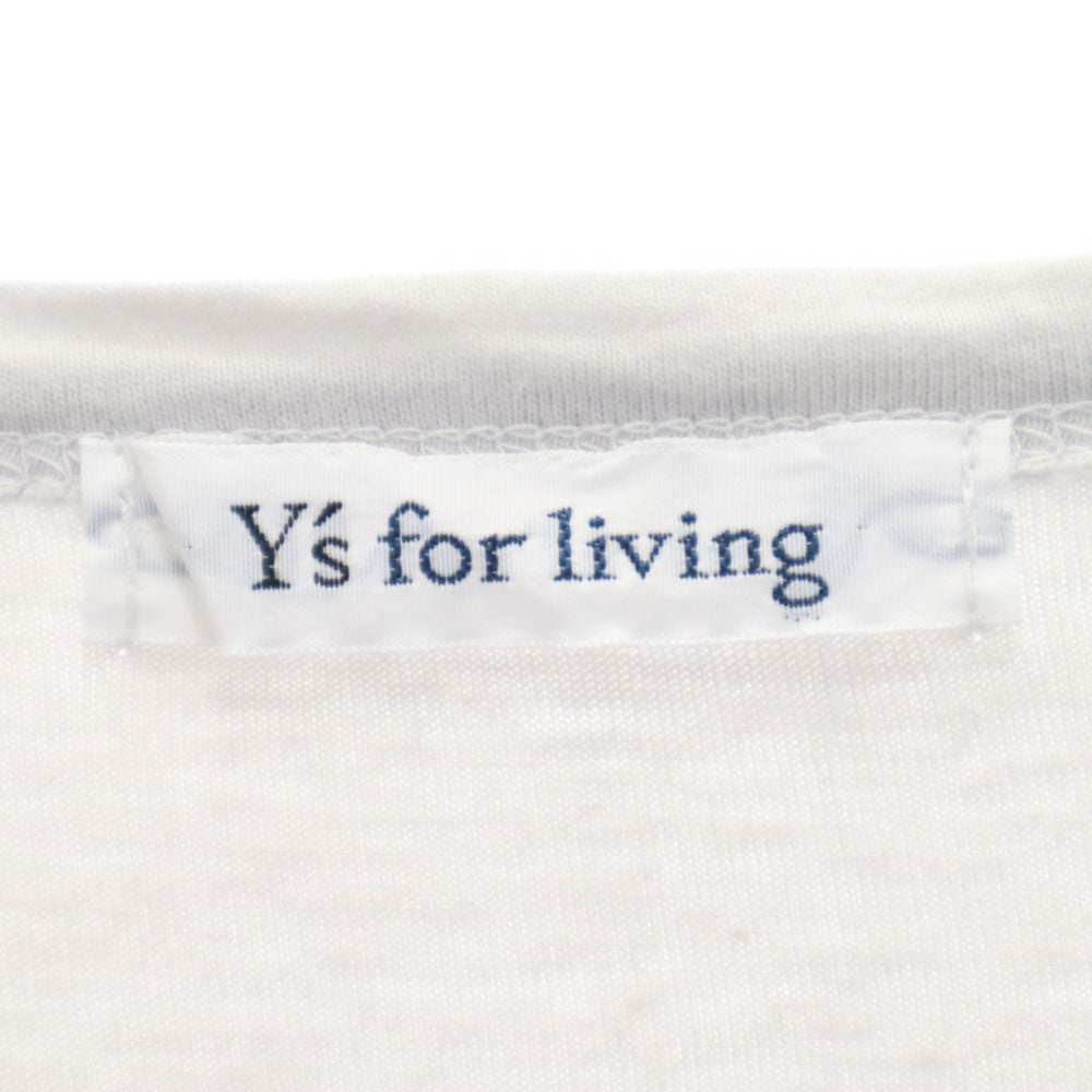 ワイズフォーリビング 日本製 ドット柄 半袖 Tシャツ グレー×レッド系 Y's for living レディース