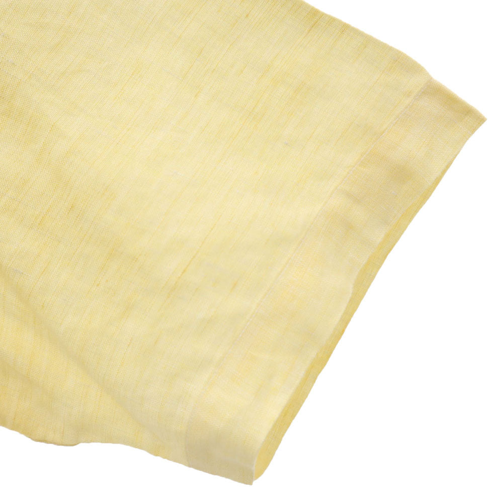 アクアスキュータム 日本製 リネン 半袖 ボタンダウンシャツ 41 イエロー Aquascutum LONDON メンズ