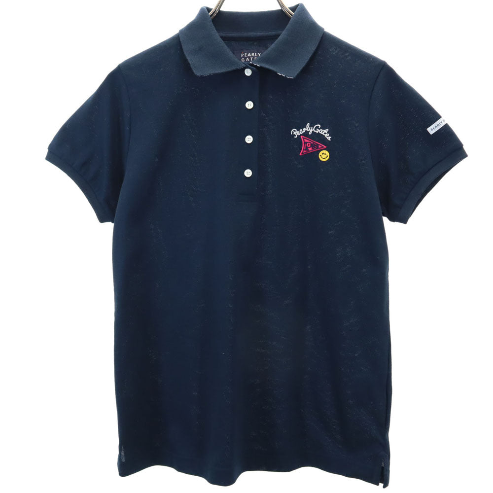 パーリーゲイツ 日本製 ゴルフ 半袖 ポロシャツ 1 ネイビー PEARLY GATES レディース