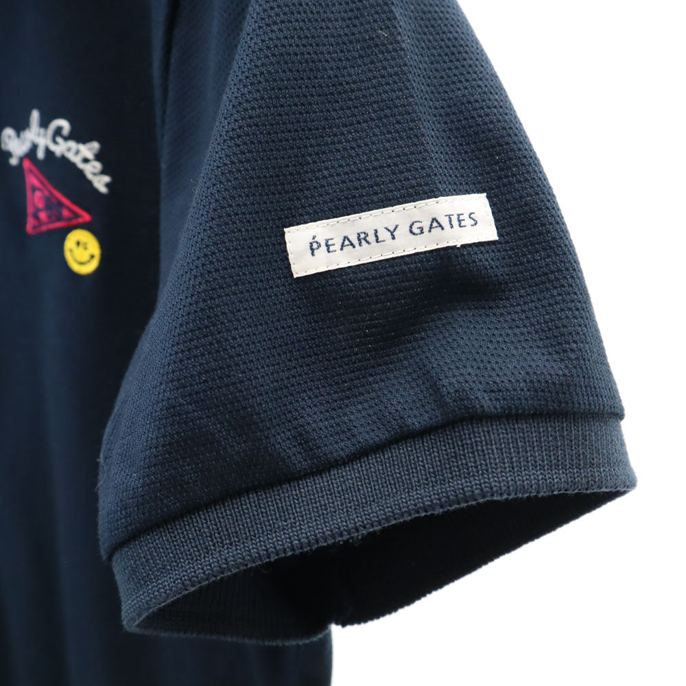 パーリーゲイツ 日本製 ゴルフ 半袖 ポロシャツ 1 ネイビー PEARLY GATES レディース