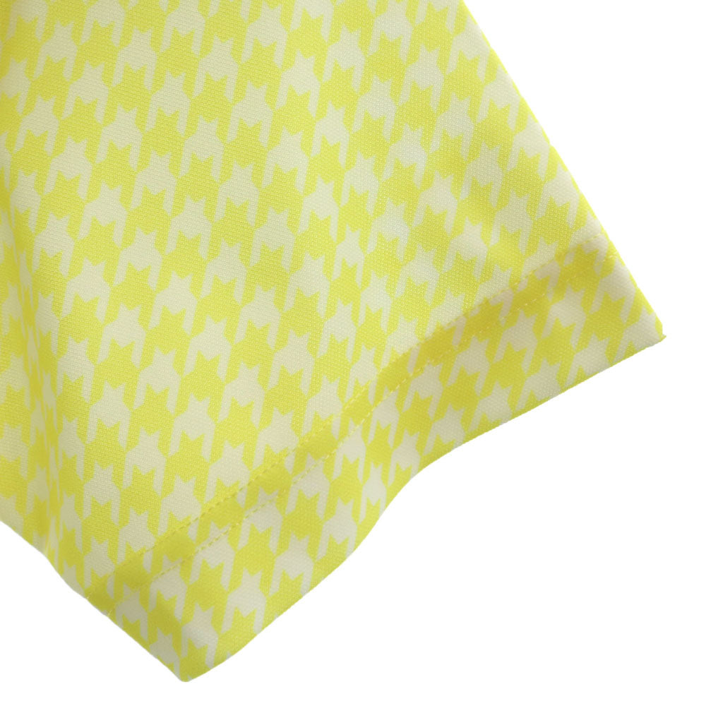 キャロウェイ 総柄 ゴルフ 半袖 ボタンダウン ポロシャツ M イエロー Callaway メンズ