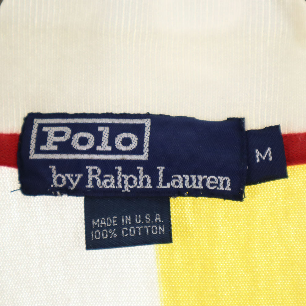 ポロバイラルフローレン 90s USA製 オールド ストライプ 半袖 ポロシャツ M Polo by Ralph Lauren メンズ