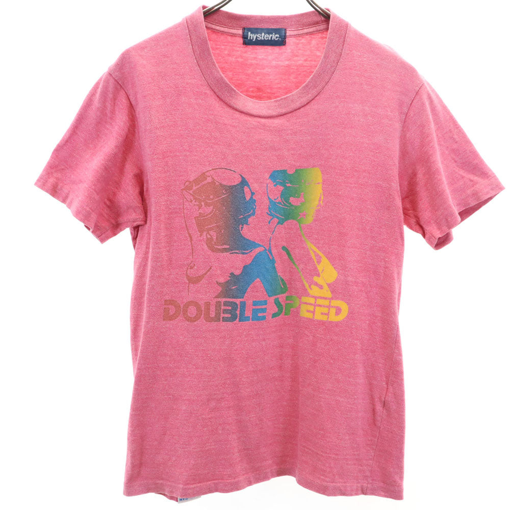 ヒステリック 日本製 プリント 半袖 Tシャツ FREE ピンク系 HYSTERIC レディース