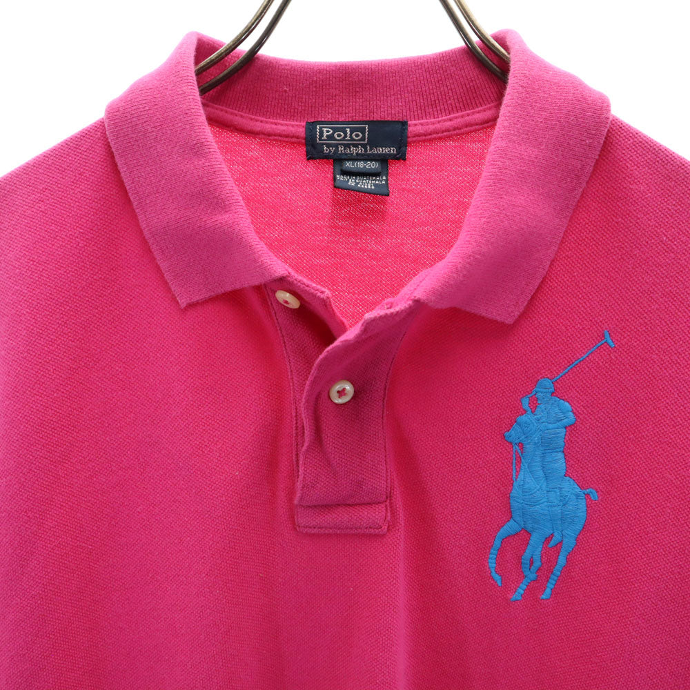 ポロバイラルフローレン ビッグポニー 半袖 ポロシャツ XL(18-20) ピンク Polo by Ralph Lauren 鹿の子地 キッズ