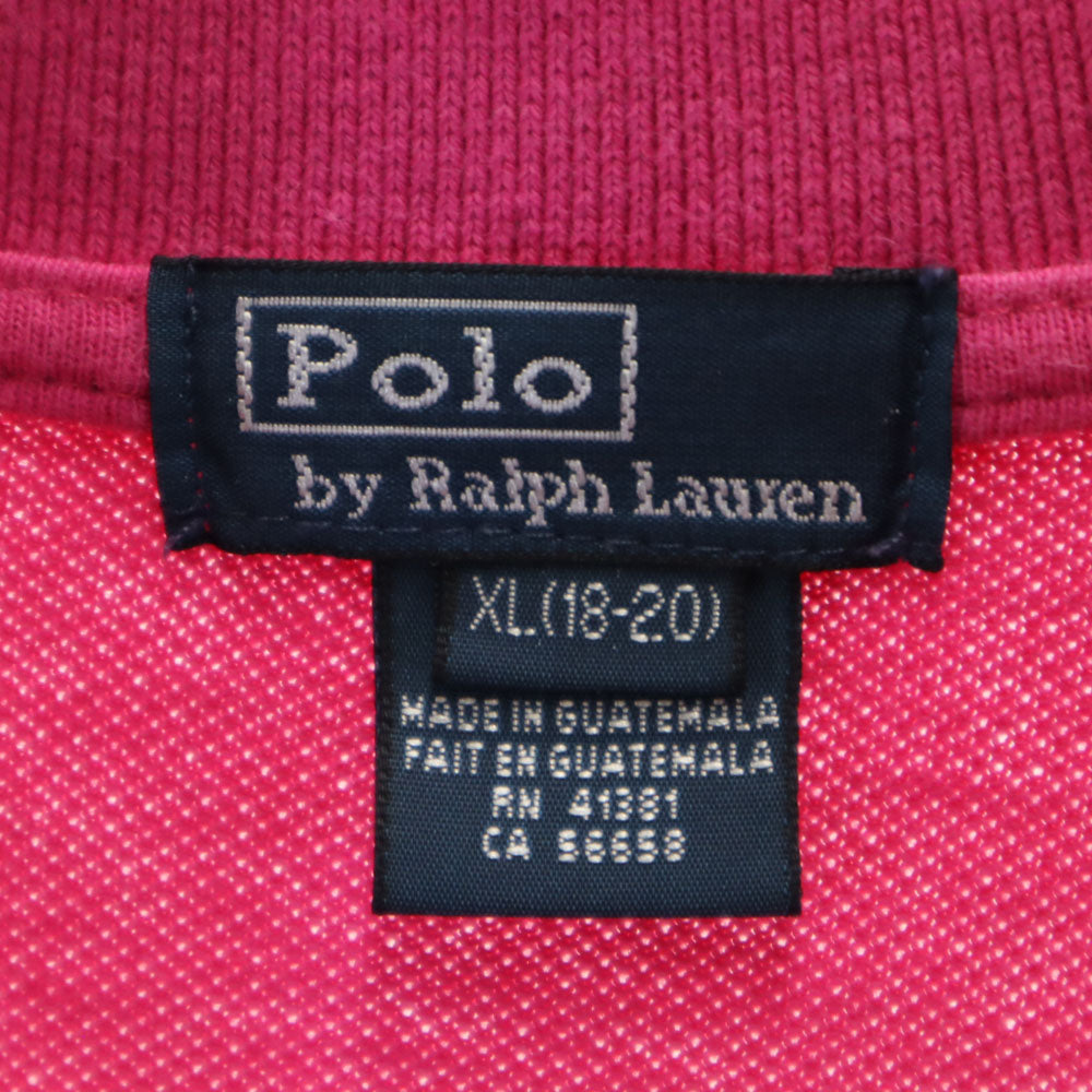 ポロバイラルフローレン ビッグポニー 半袖 ポロシャツ XL(18-20) ピンク Polo by Ralph Lauren 鹿の子地 キッズ