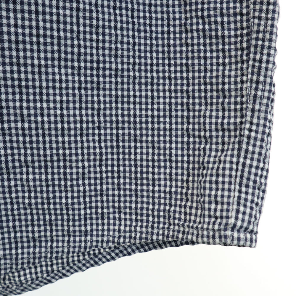 エディーバウアー チェック柄 半袖 シアサッカー ボタンダウンシャツ XL ネイビー 他 Eddie Bauer メンズ