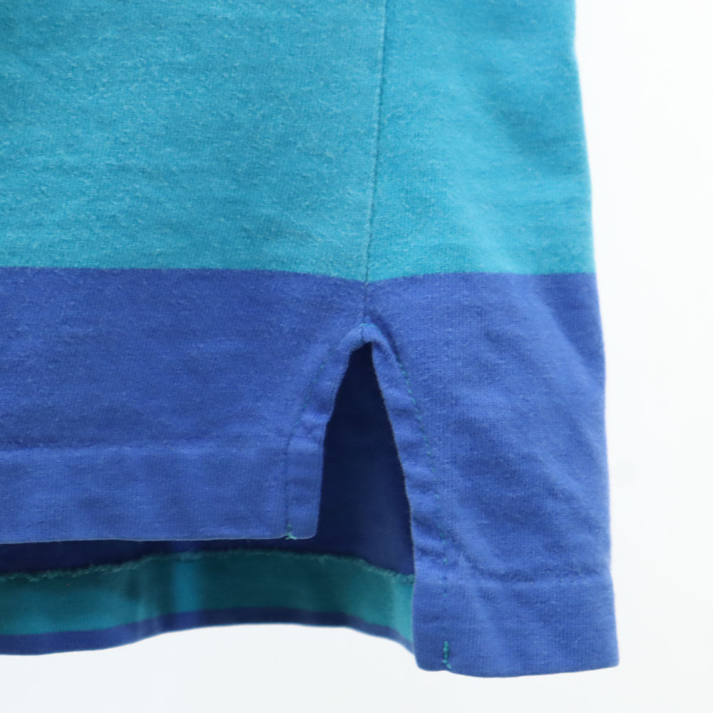 アイゾッドラコステ 90s オールド ボーダー柄 半袖 ポロシャツ XL ターコイズ系 IZOD LACOSTE メンズ