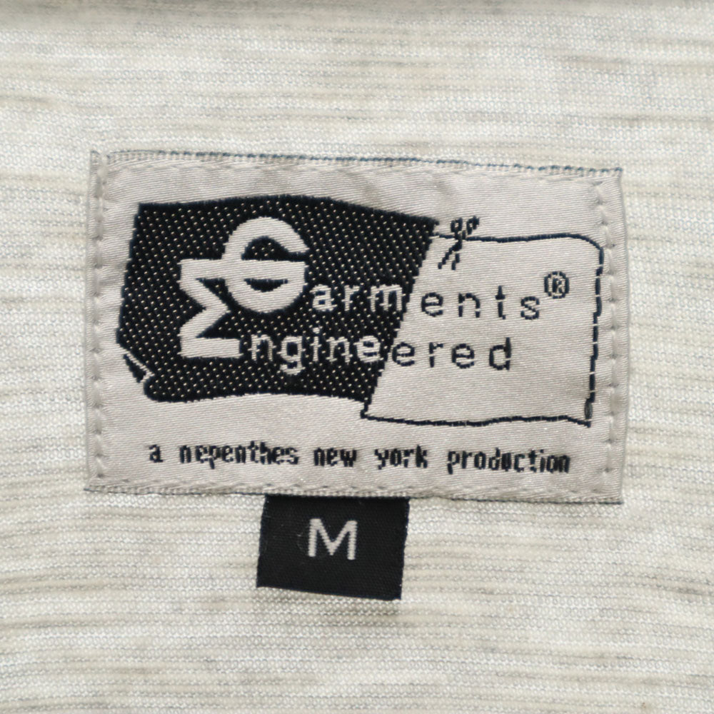 エンジニアドガーメンツ USA製 半袖 ポロシャツ M グレー ENGINEERED GARMENTS ハーフジップ メンズ