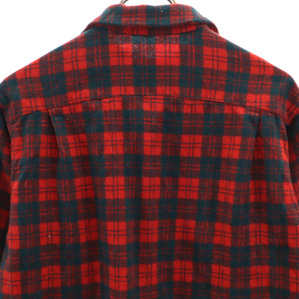 Congress 50s 60s イングランド製 ヴィンテージ チェック柄 長袖 オープンカラー ネルシャツ レッド 他 メンズ