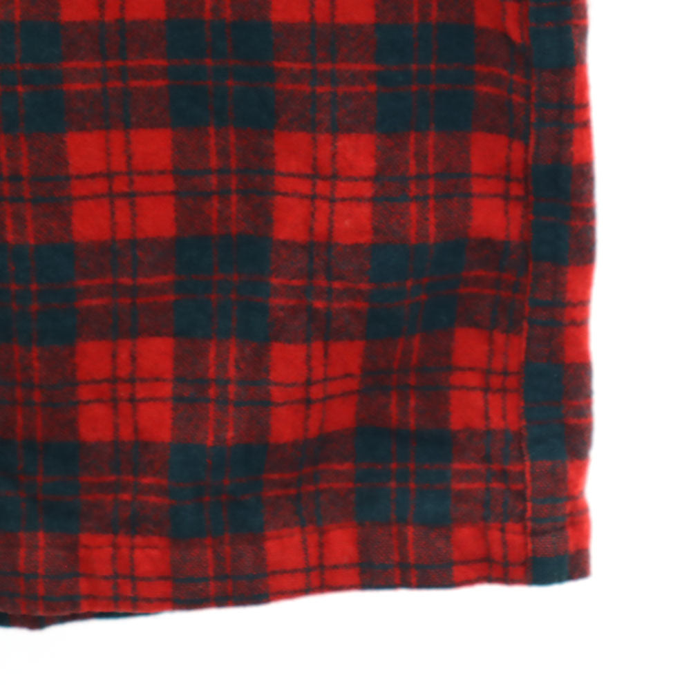 Congress 50s 60s イングランド製 ヴィンテージ チェック柄 長袖 オープンカラー ネルシャツ レッド 他 メンズ