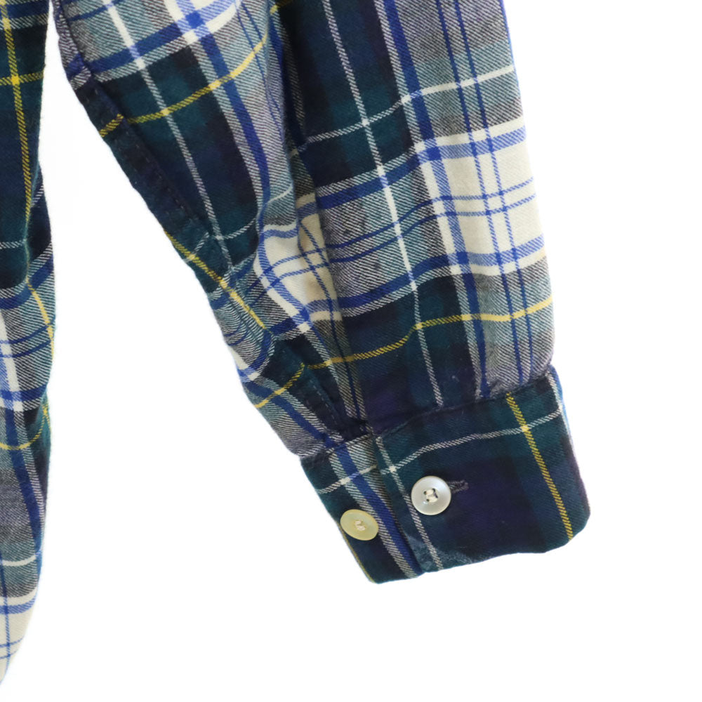 Deacon Brothers 60s 70s ヴィンテージ チェック柄 長袖 オープンカラーシャツ M ネイビー 他 Viyella メンズ