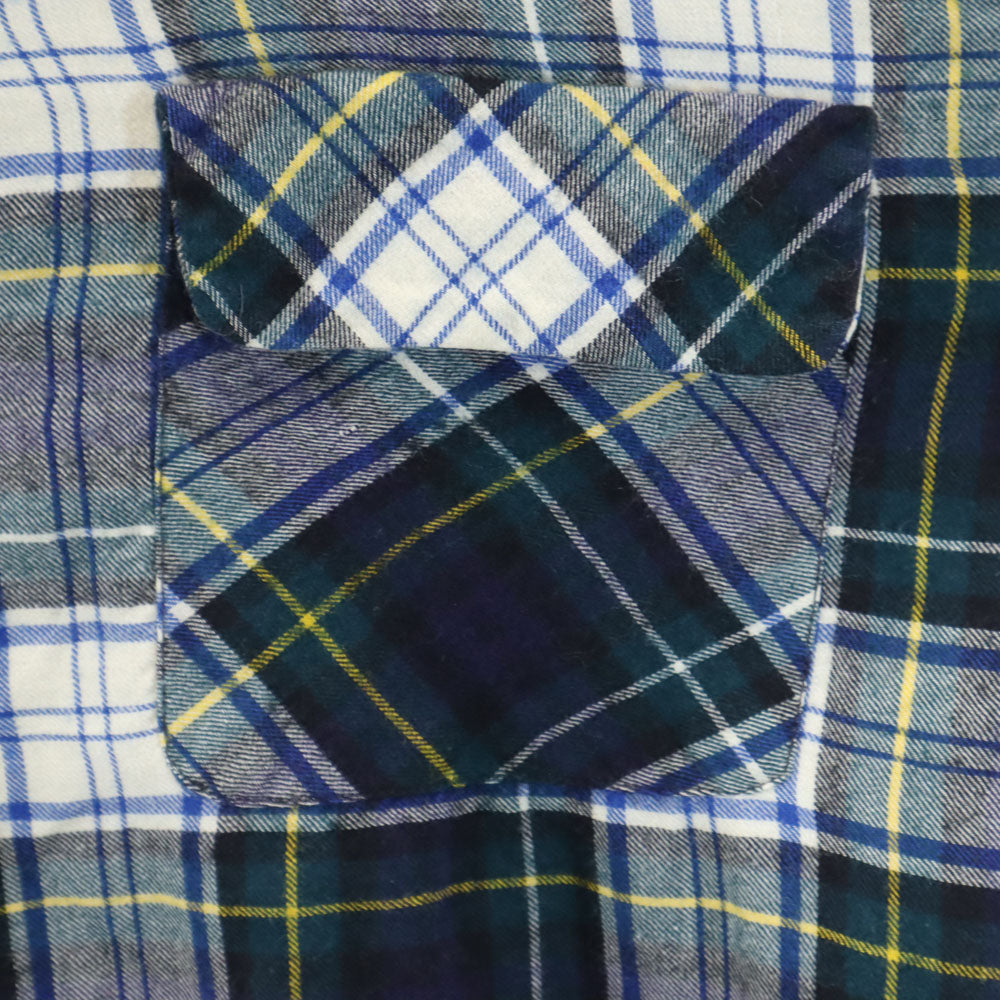 Deacon Brothers 60s 70s ヴィンテージ チェック柄 長袖 オープンカラーシャツ M ネイビー 他 Viyella メンズ