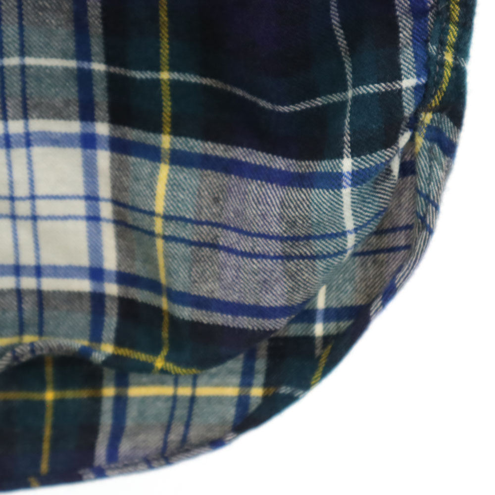 Deacon Brothers 60s 70s ヴィンテージ チェック柄 長袖 オープンカラーシャツ M ネイビー 他 Viyella メンズ