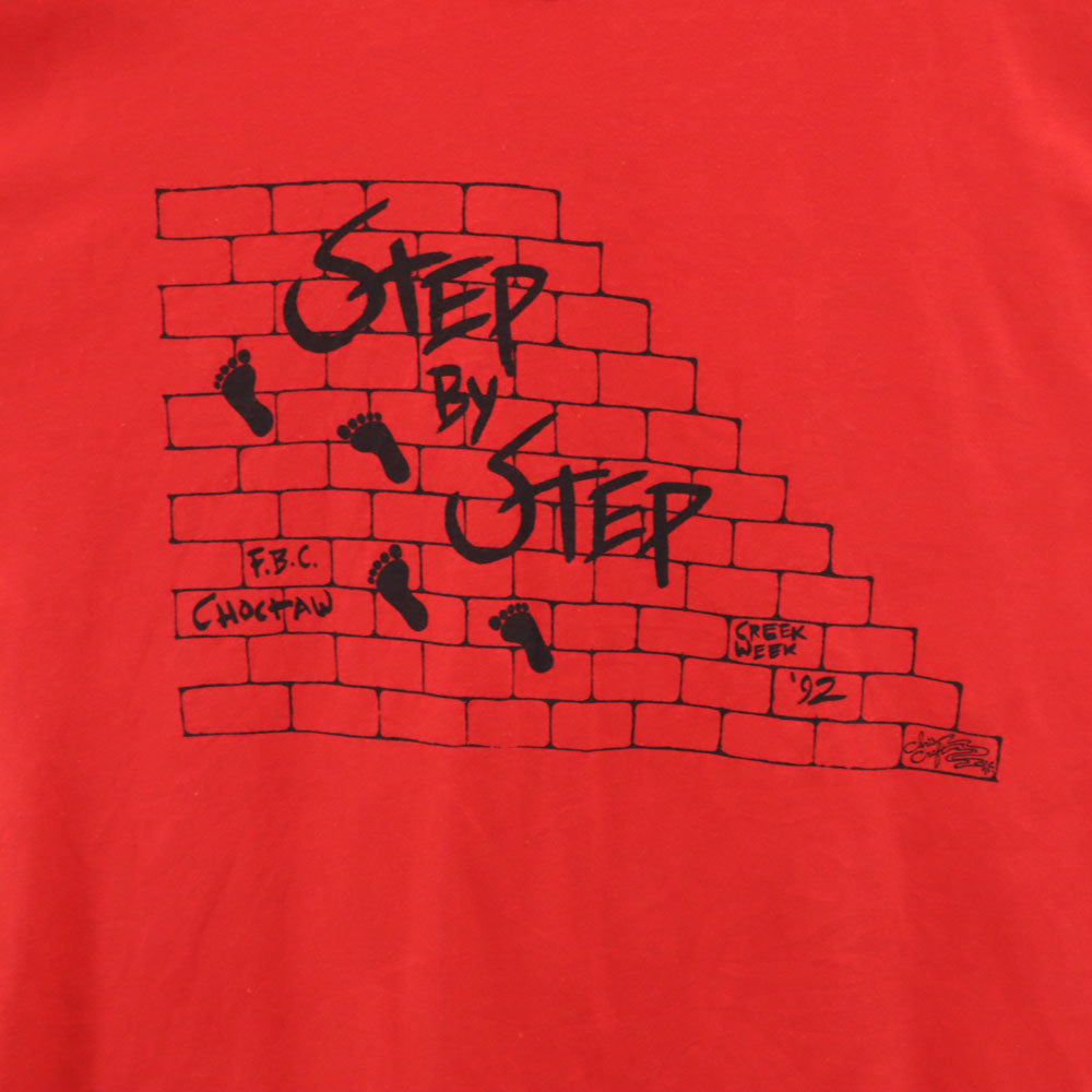 Hanes ヘインズ 90s USA製 オールド プリント 半袖 Tシャツ XL レッド メンズ