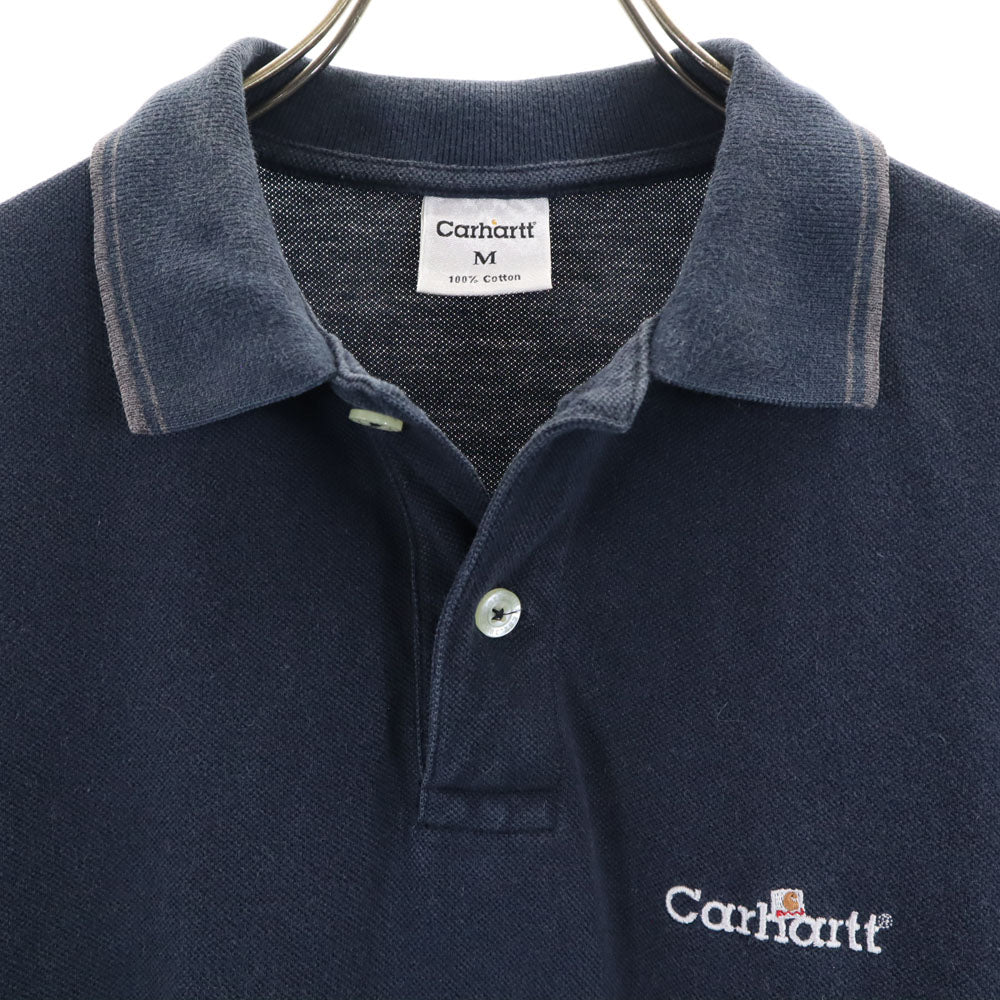 カーハート 半袖 ポロシャツ M ネイビー Carhartt 鹿の子 メンズ