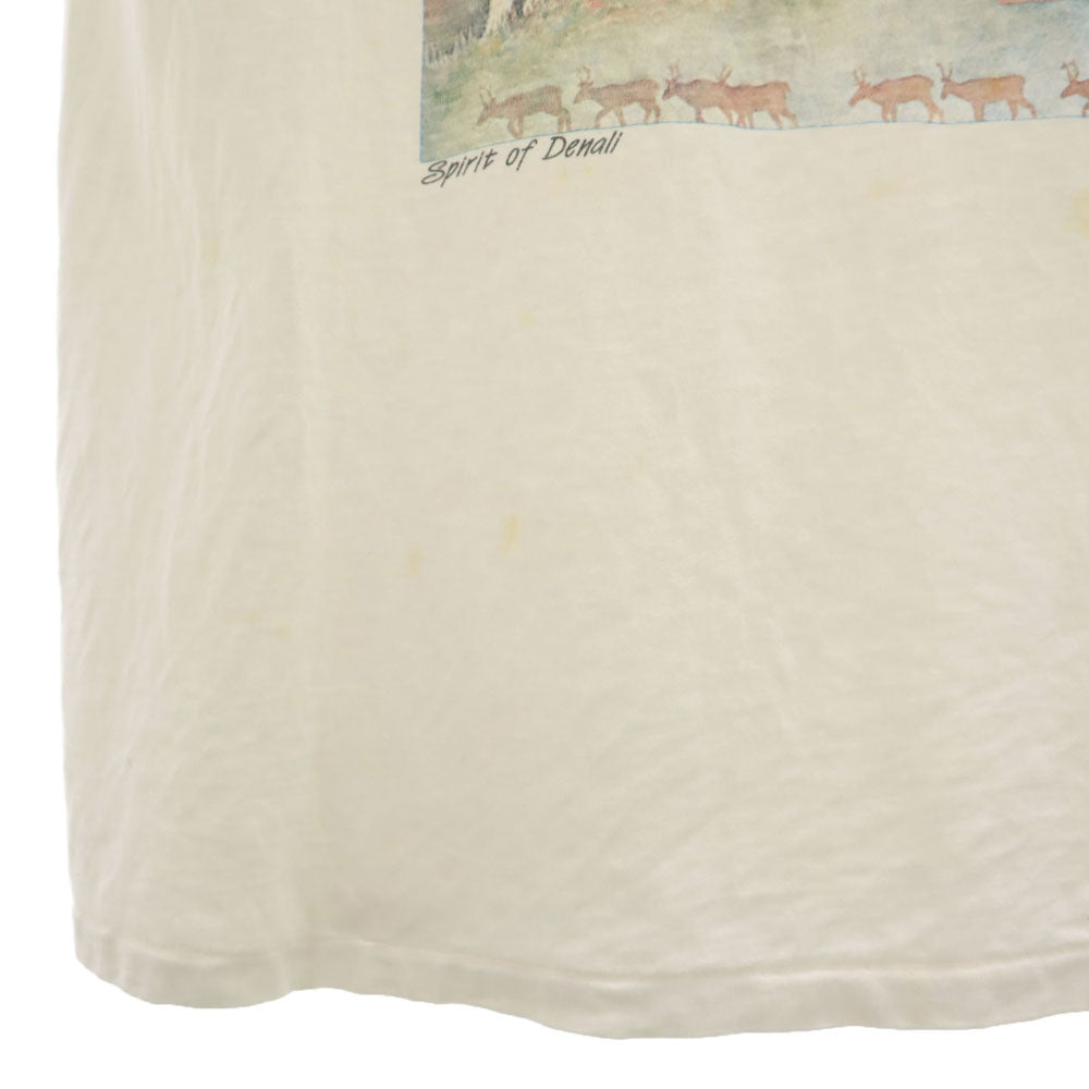 オニータ 90s USA製 オールド 半袖 シングルステッチ Tシャツ L アイボリー系 ONEITA 丸胴 メンズ