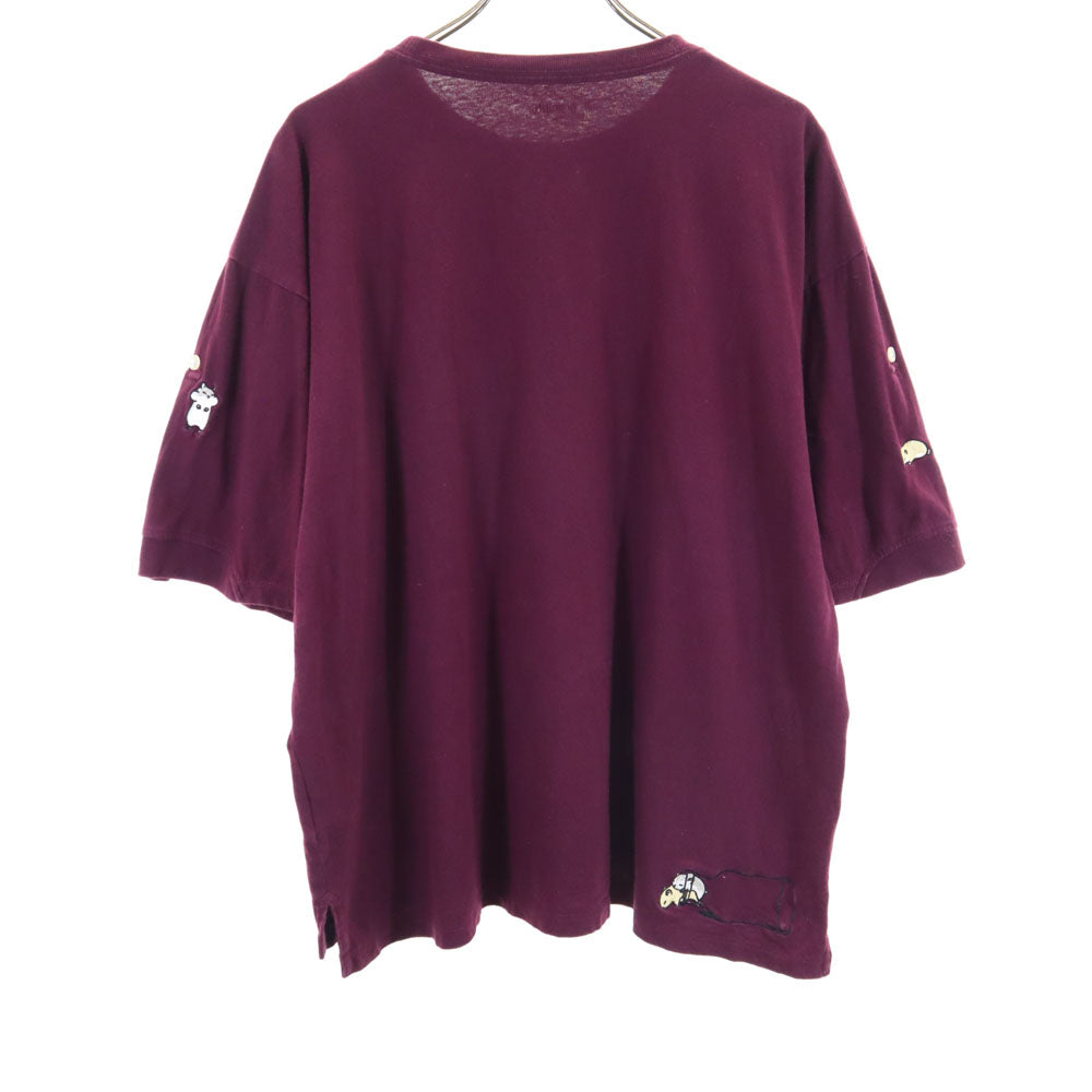 グラニフ ハムスター 半袖 Tシャツ M ボルドー graniph ロールアップ袖 RELAX レディース