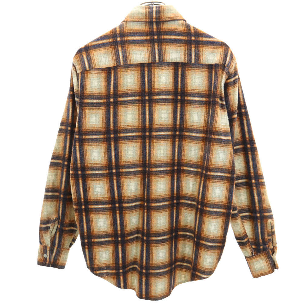 nassau 70s ヴィンテージ チェック柄 長袖 ネルシャツ S イエロー系 nassau メンズ