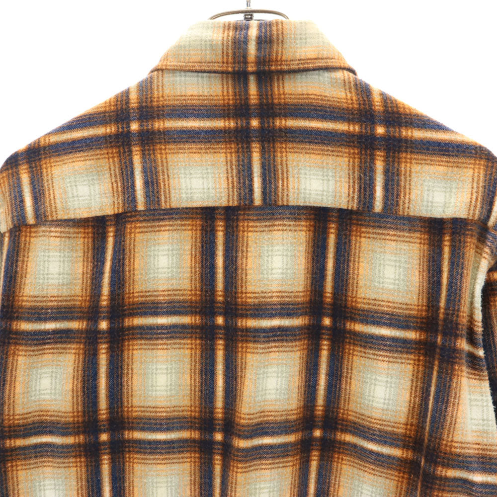 nassau 70s ヴィンテージ チェック柄 長袖 ネルシャツ S イエロー系 nassau メンズ